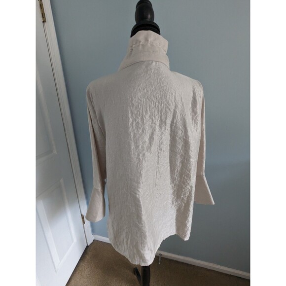 Talk of the Walk Jacket Womens XL Bell Sleeve Cream Frill Collar Retro Glam NEW - Picture 7 of 16